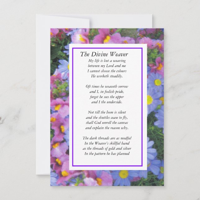 The Divine Weaver with purple ( American.) Holiday Card (Front)