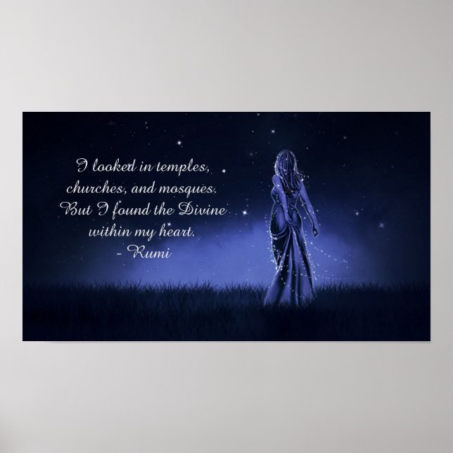 The Divine Within My Heart Spiritual Quote Poster (Front)