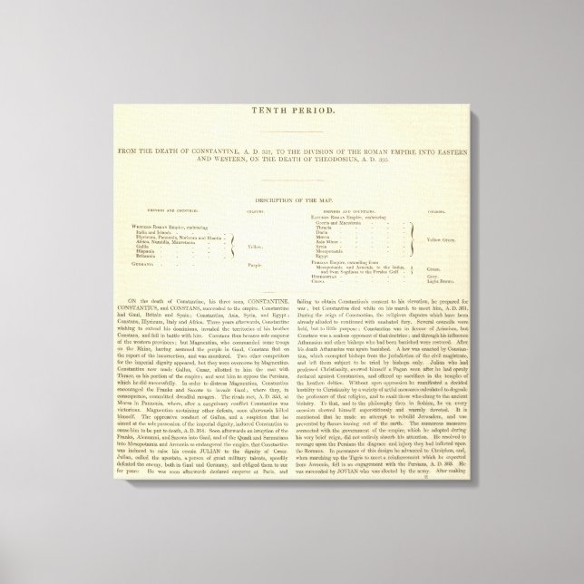 The Division of The Roman Empire 395 AD 2 Canvas Print (Front)