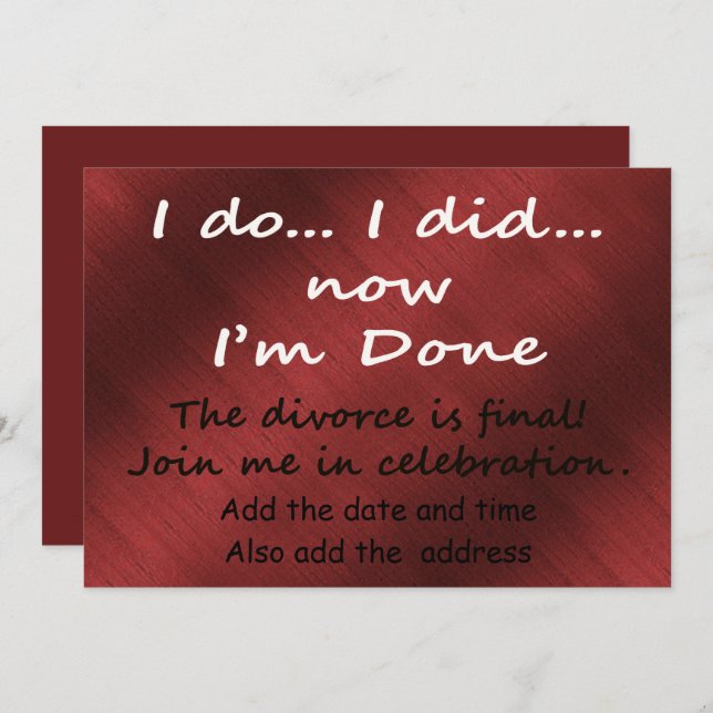 The Divorce is Final Invitation (Front/Back)