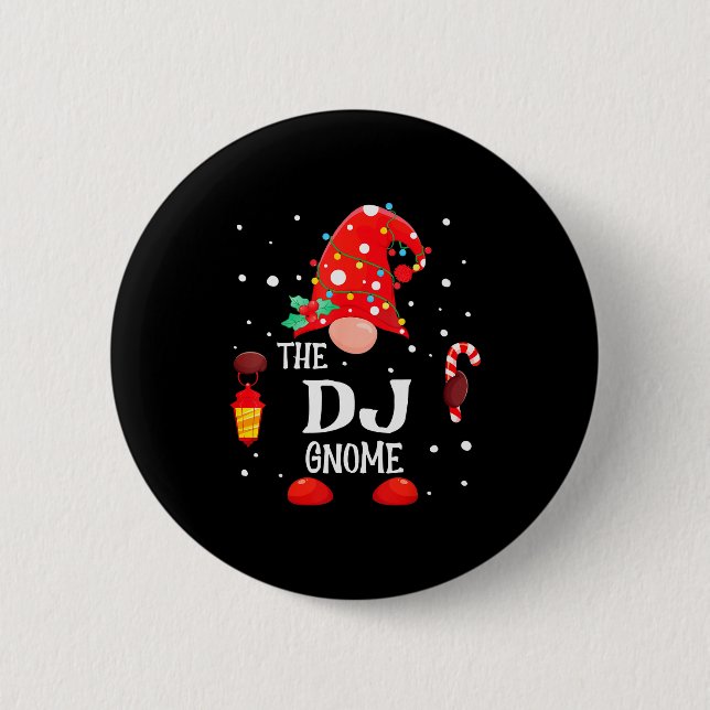 The Dj Gnome Matching Family Christmas Gnome Pajam 6 Cm Round Badge (Front)