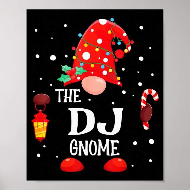 The Dj Gnome Matching Family Christmas Gnome Pajam Poster (Front)