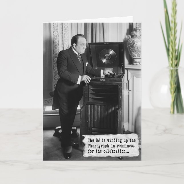 The DJ is ready retro Birthday Card (Front)