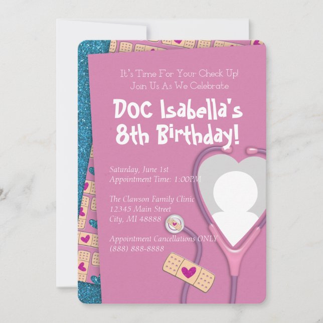 The Doc Is In Birthday Invitation (Front)
