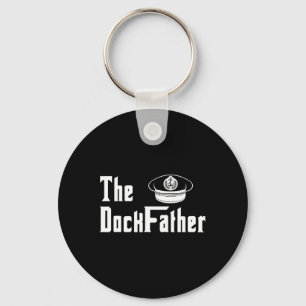 The Dock Father Captain Of The Boat Dad Funny Fath Key Ring