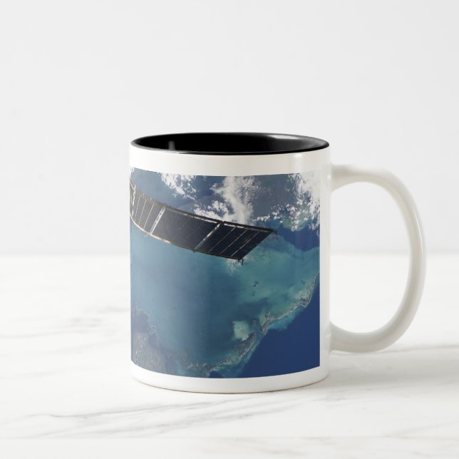 The docked Progress 22 spacecraft Two-Tone Coffee Mug (Right)