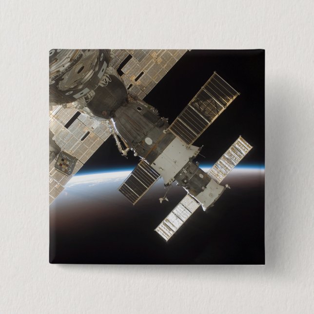 The docked Soyuz 13 15 Cm Square Badge (Front)