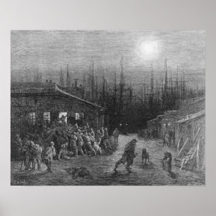 The Docks Night Scene Poster