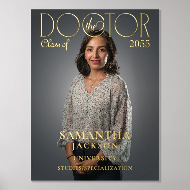 The Doctor Chic Doctoral Graduation Photo Magazine Foil Prints (Front)