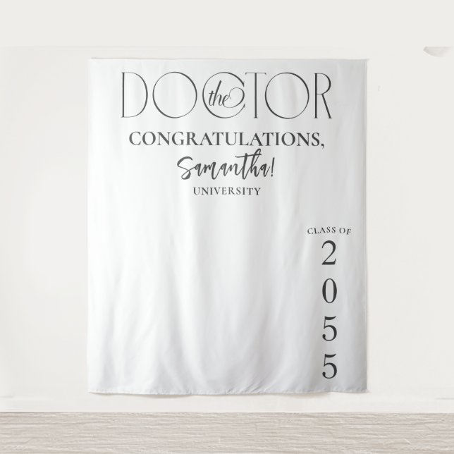 The Doctor Doctoral Graduation Photo Backdrop Tapestry (Front)
