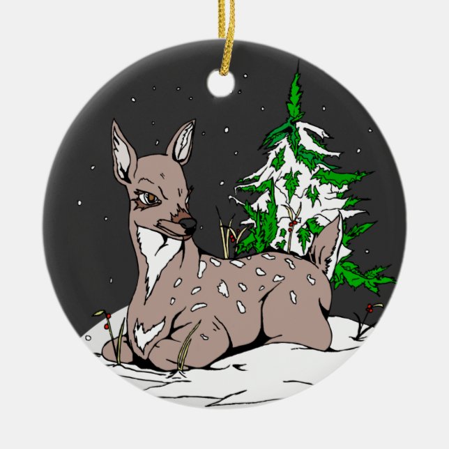 The Doe - Ceramic Tree Decoration (Front)