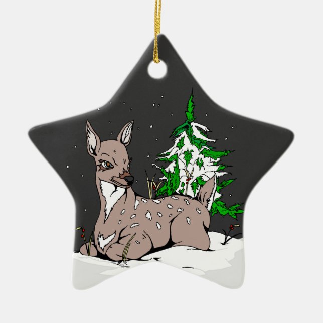 The Doe - Ceramic Tree Decoration (Front)