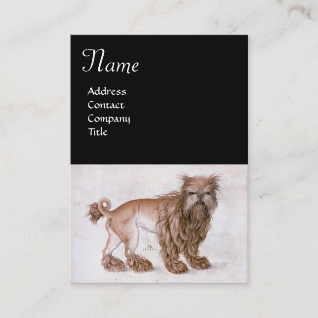 THE DOG / Affenpinscher ,black white Business Card (Front)