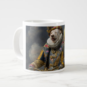 The Dog and His Panda on a Golden BVaso de cristal Large Coffee Mug