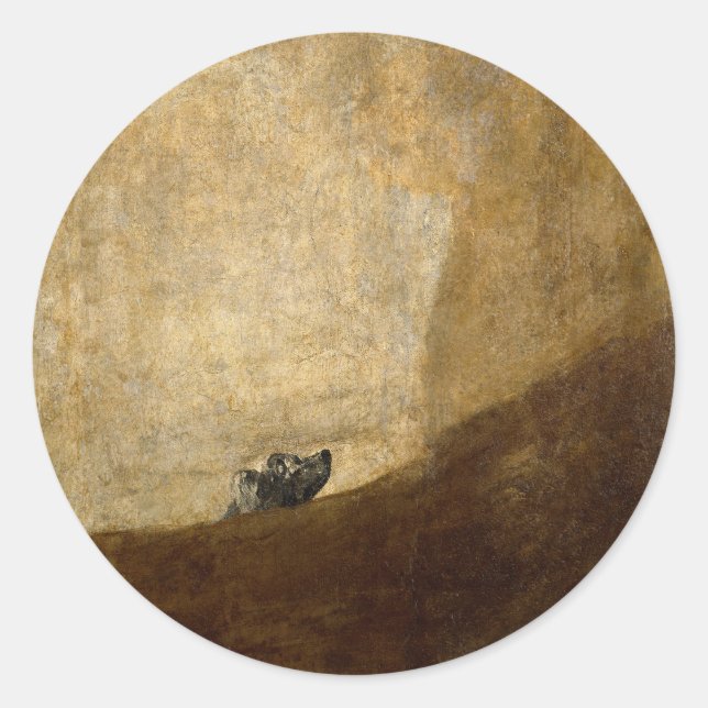 The Dog (Black Paintings) by Francisco Goya 1820 Classic Round Sticker (Front)