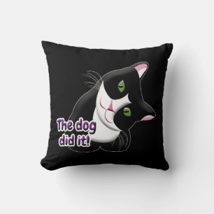 The dog did it Cat Cushion