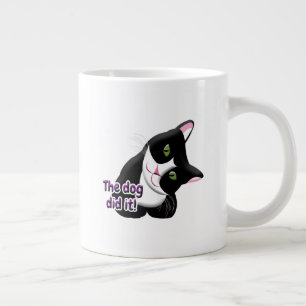 The dog did it Cat Large Coffee Mug