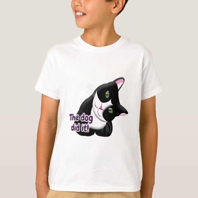 The dog did it Cat T-Shirt (Front)