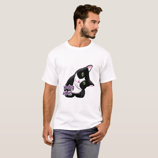 The dog did it Cat T-Shirt (Front Full)