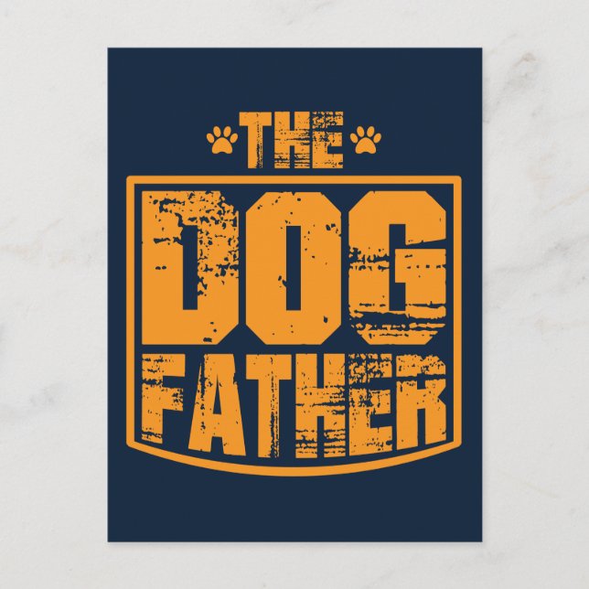 The Dog Father Worn Graphic Postcard (Front)