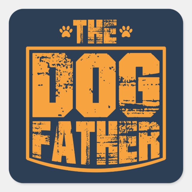 The Dog Father Worn Graphic Square Sticker (Front)