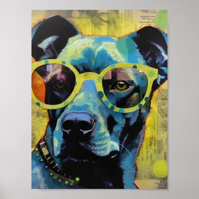 The Dog in Polka Dot Glasses Poster (Front)