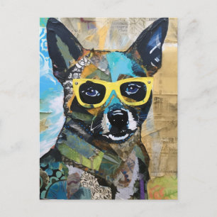 The Dog in Yellow Glasses Postcard