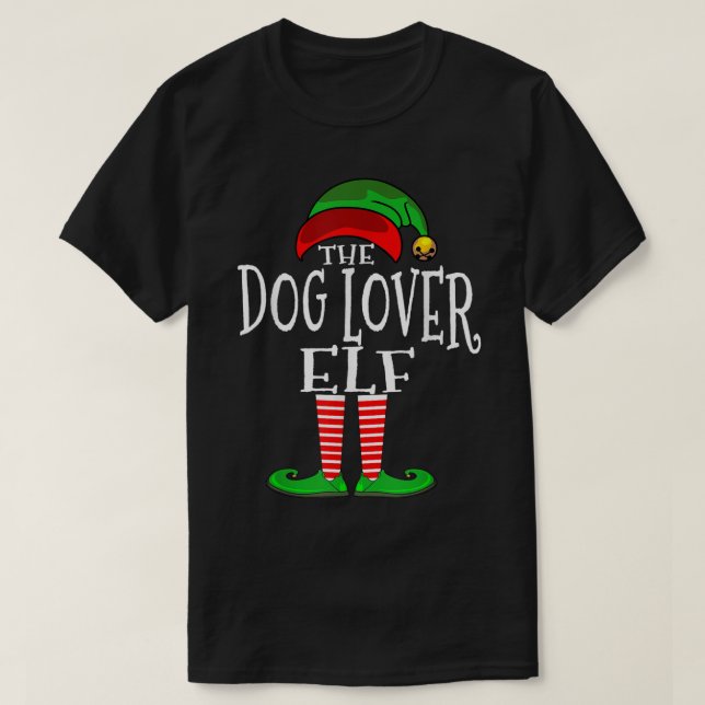 The Dog Lover Elf Christmas Design T-Shirt (Design Front)