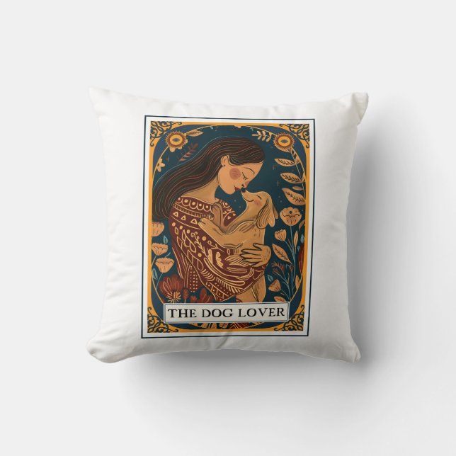 The Dog Lover Tarot Themed Cushion (Front)