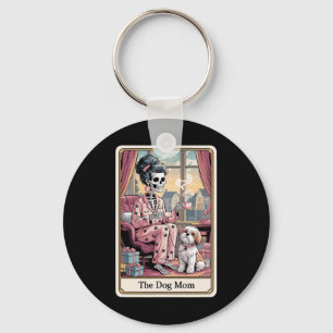 The Dog Mum Skeleton Tarot Card Funny Pet Lover Me Key Ring