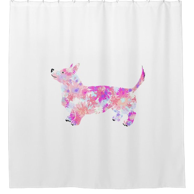 The dog pack Corgi shower curtain (Front)