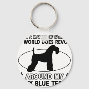 The dog revolves around my KERRY BLUE TERRIER Key Ring