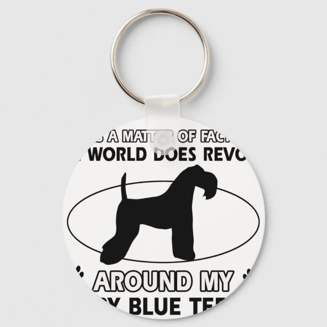 The dog revolves around my KERRY BLUE TERRIER Key Ring (Front)