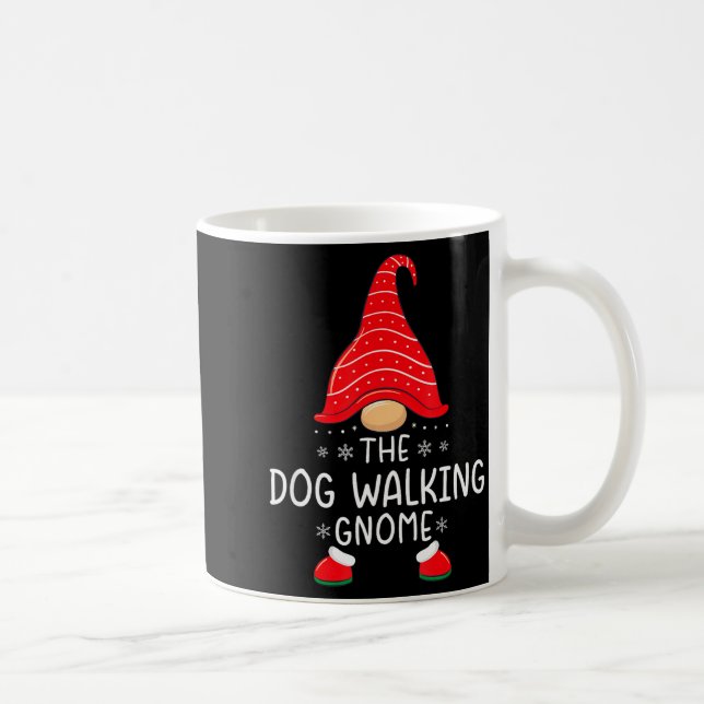 The Dog Walking Gnome Xmas Family Matching Funny C Coffee Mug (Right)