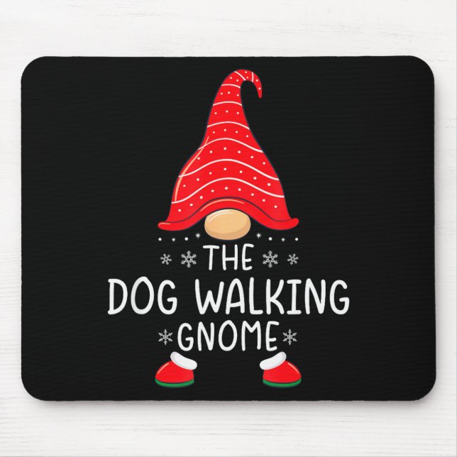 The Dog Walking Gnome Xmas Family Matching Funny C Mouse Mat (Front)