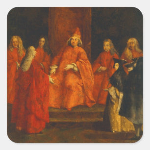The Doge Grimani on his Throne Square Sticker