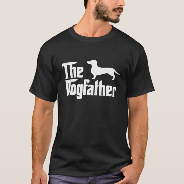 The Dogfather Dachshund Funny Father Dog Lover Gif T-Shirt (Front)