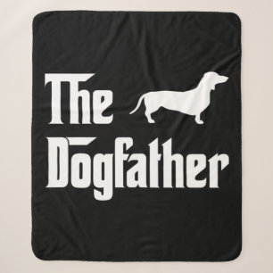 The Dogfather Mens Dachshund Dog Lovers Sherpa Blanket