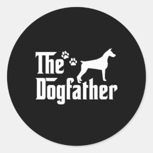 The Dogfather Tee Fathers Day Gift Dad - Dog Lover Classic Round Sticker