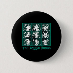 The Doggie Bunch - Dog Lover Puppy Family 6 Cm Round Badge