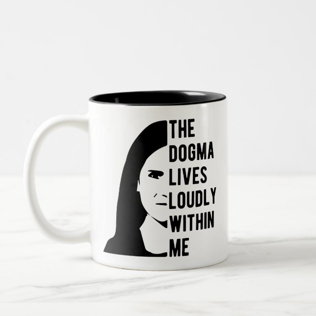 The Dogma Lives Loudly Within Me Two-Tone Coffee Mug (Left)
