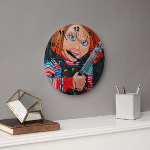 The Doll Painting by Alfred Fox Large Clock