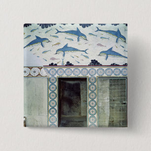 The Dolphin Frescoes in the Queen's Bathroom 15 Cm Square Badge