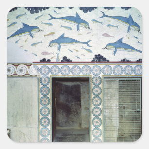 The Dolphin Frescoes in the Queen's Bathroom Square Sticker