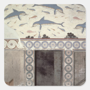 The Dolphin Frescoes in the Queen's Bathroom Square Sticker