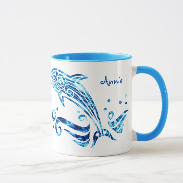 The Dolphin is My Friend Blue Sea Water Marine Joy Mug (Right)