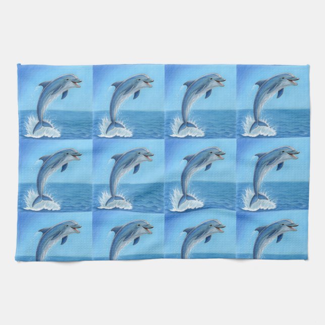 The Dolphin’s Silent Dance Tea Towel (Horizontal)