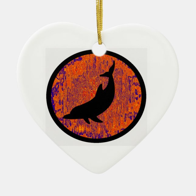 THE DOLPHIN SEEKER CERAMIC TREE DECORATION (Front)