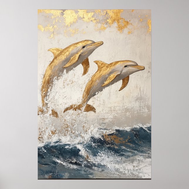 The dolphins in the ocean poster (Front)