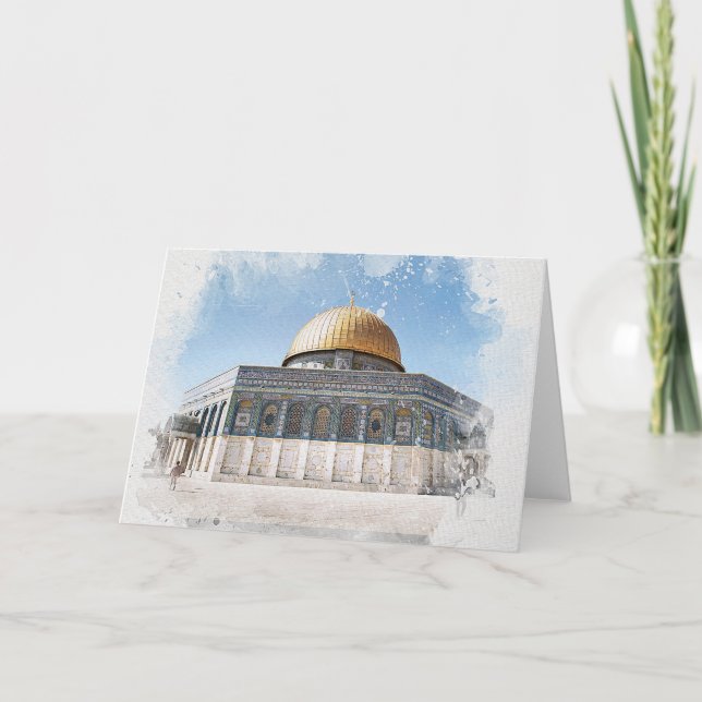 The Dome of the Rock Beautiful Islamic Holy Places Card (Front)
